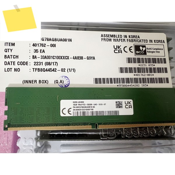 1PCS HMCG78AGBUA081N 16GB DDR5 5600B RAM 메모리 제품 이미지