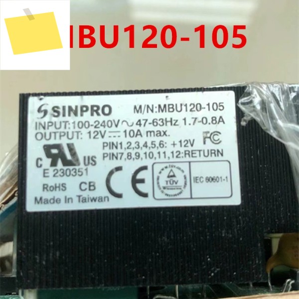 SINPRO 12V10A 전원 공급 장치 MBU120-105 용 분해 원래 신품 것처럼 작동 제품 이미지