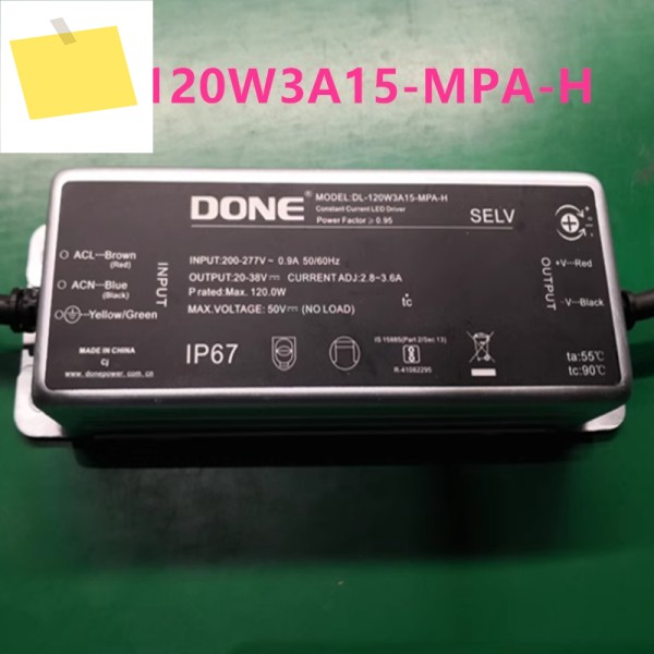 DONE IP67 32-58V 120W DL-120W2A1-MPA-H 새 오리지널 전원 공급 장치 제품 이미지