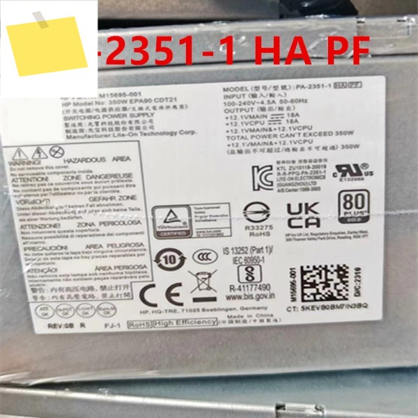신품 오리지널 전원 공급 장치 350W PA-2351-1 HA PF M15695-001 제품 이미지
