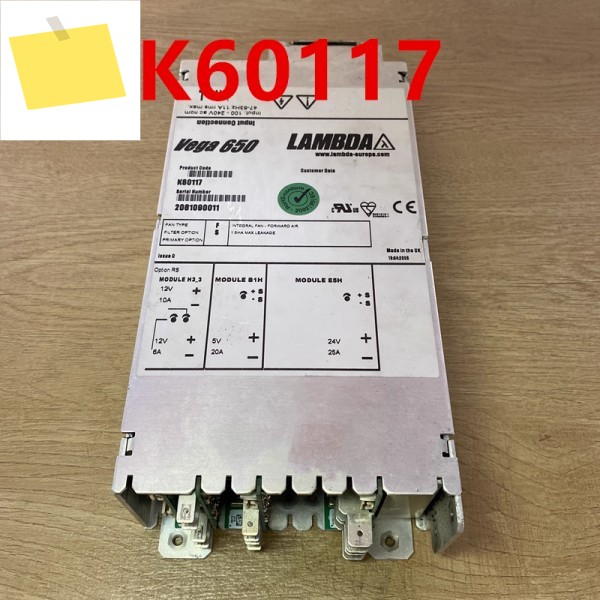 TDK-LAMBDA VEGA 650 K60117용 거의 새 원본 전원 공급 장치는 제품처럼 작동합니다 제품 이미지