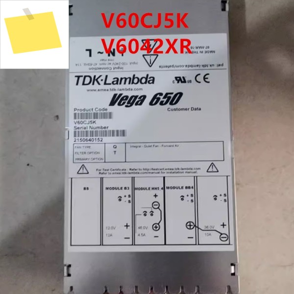 TDK-LAMBDA VEGA 650 V60CJ5K V6042XR용 분해 원래 전원 공급 장치 새 제품처럼 작동 제품 이미지