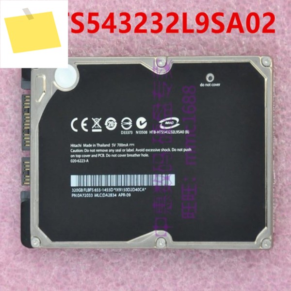 히타치용 오리지널 하드 디스크, HTS543232L9SA02 용, 거의 신품, 320GB, 2.5 인치, 16MB SATA, 5400RPM 제품 이미지