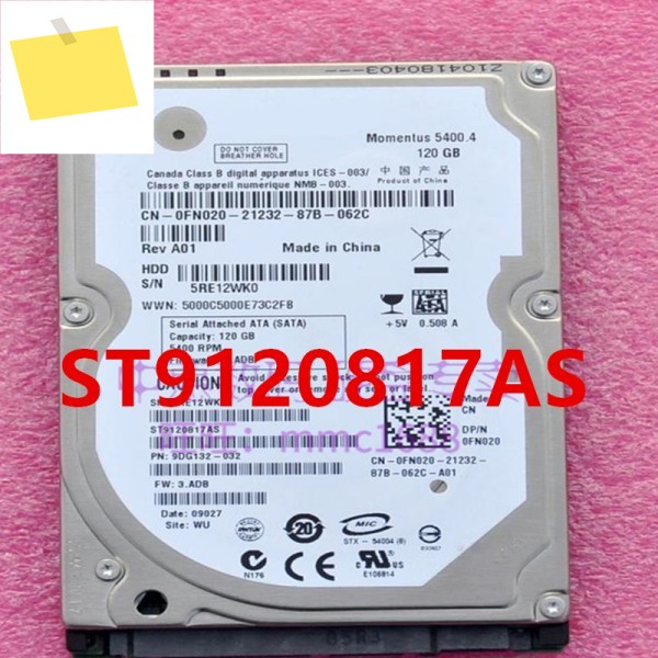 씨게이트용 오리지널 HDD, ST9120817AS 용, 120GB, 2.5 인치, 8MB SATA, 5400RPM 제품 이미지