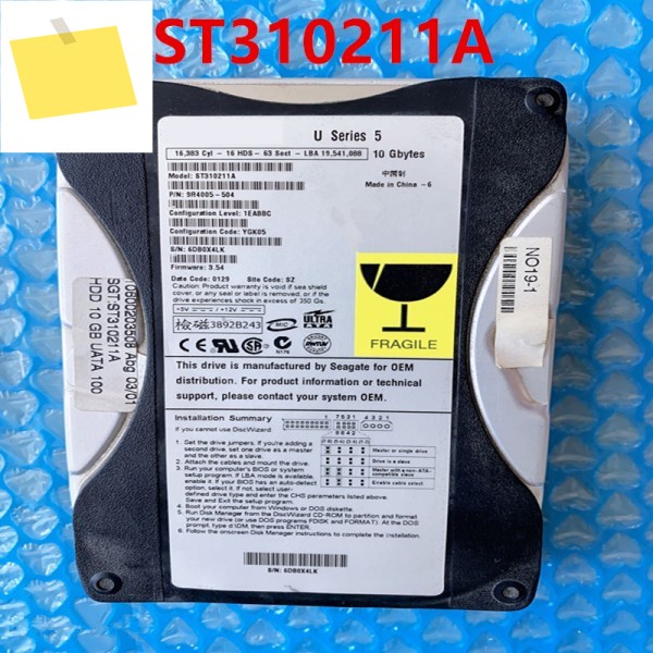 씨게이트용 오리지널 HDD, 데스크탑 거의 새제품, 10GB 3.5 인치, 2MB IDE, 5400RPM, ST310211A 제품 이미지