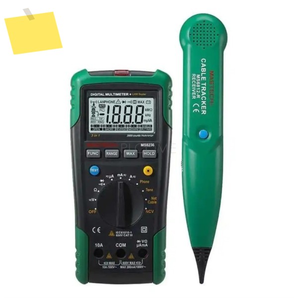 MASTECH-MS8236 자동 범위 디지털 멀티미터 + 네트워크 케이블 트랙 테스터, 와이어 라인 전화 추적기, 순 가격, 2 in 1 제품 이미지