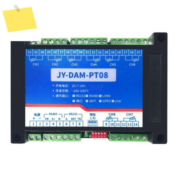 8채널 PT100 24 비트 입력 열전대 온도 획득 모듈 Modbus, RS232 RS485 USB 이더넷 Wifi GPRS 사용자 정의 제품 이미지