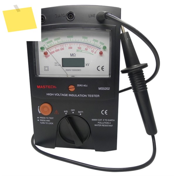 MASTECH MS5202 아날로그 고전압 절연 시험기 2500V 2.5mA 100G 옴 내부 배터리 테스트 제품 이미지