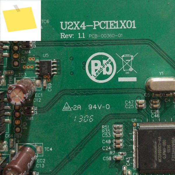 IOI 산업용 카메라 이미지 수집 카드용 U2X4-PCIE1X01 Rev 1.1 제품 이미지