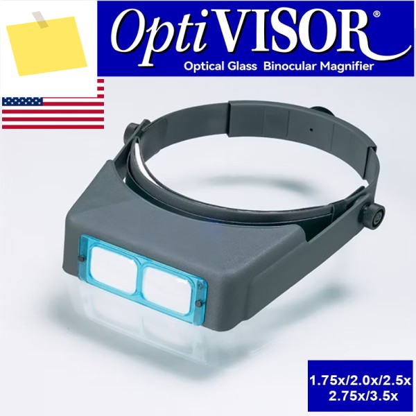 Donegan OptiVISOR 정밀 쌍안 헤드밴드 돋보기 1.75x 2x 확대 안경 보석상용 루페 제품 이미지