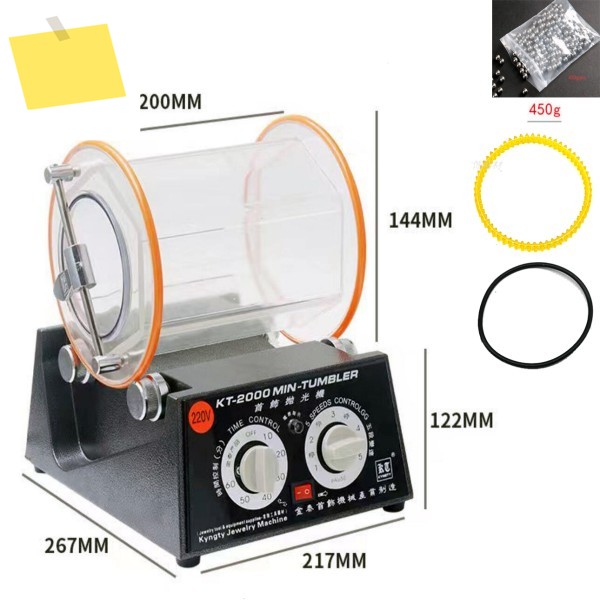 5kg 회전식 텀블러 표면 광택기 보석 드럼 연마 빠우 기 DIY 미니 마감 도구 kt2000 비드 제품 이미지