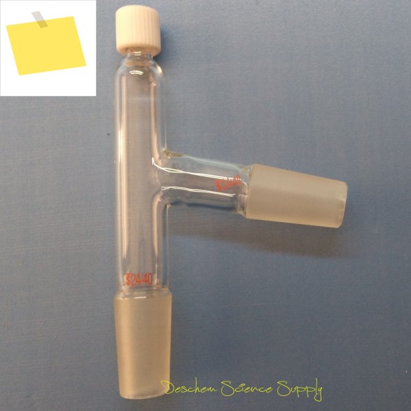 2440,3 방향 증류 온도계 어댑터, 나사, PTFE 캡, Viton O-링 제품 이미지