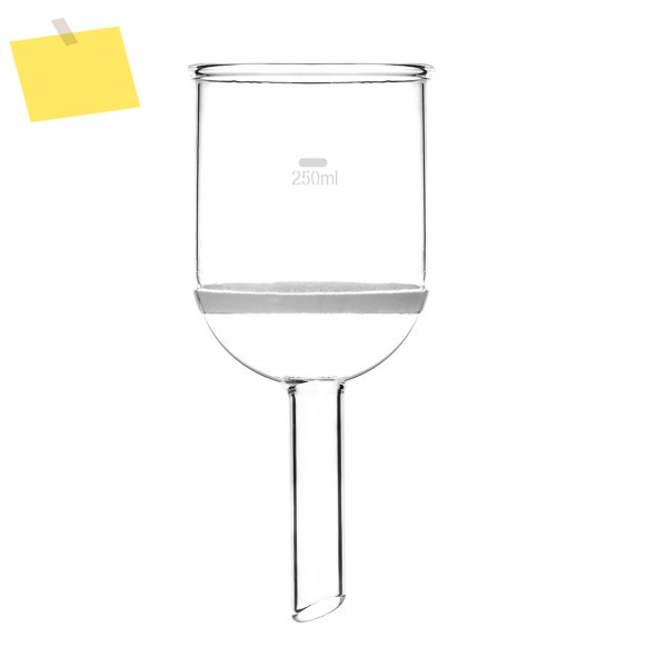 거친 필터가 있는 유리 부흐너 깔때기, 스트레이트 튜브, 랩 제품, 250ml 제품 이미지