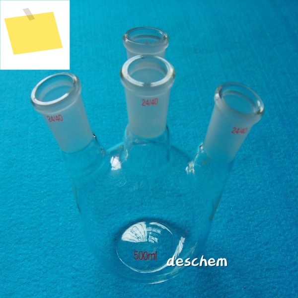2440,4 넥, 평평한 바닥 유리 플라스크, 4 실험실 화학 병, 500ml 제품 이미지