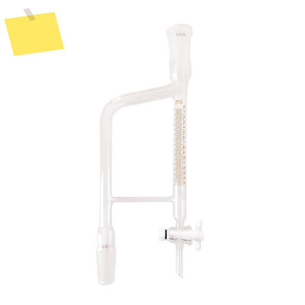 15 ml, 2440, 유리 증류 수신기, 실험실 딘 스탁 어댑터, ptfe 스톱 콕 포함 제품 이미지