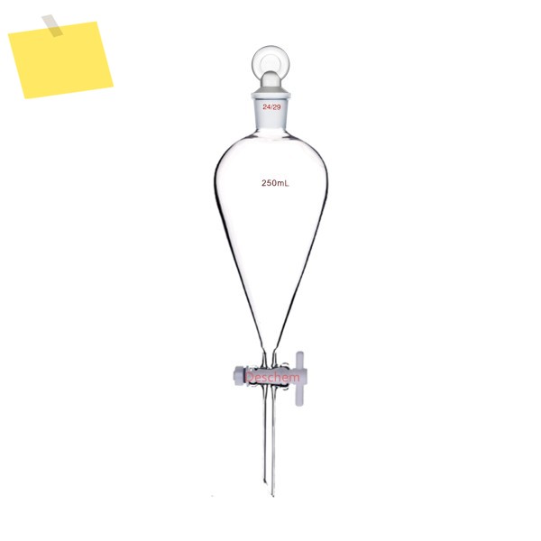 250ml 2429 유리 분리 깔때기 배형 PTFE 스톱콕 스트레이트 드롭 튜브 실험실 제품 제품 이미지