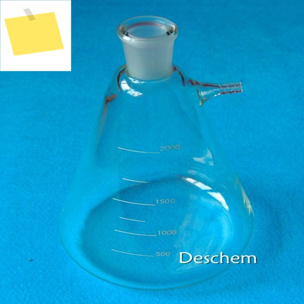 2440 유리 필터 흡입 플라스크, 측면 튜브 포함, 2L 여과병, 2000ml 제품 이미지