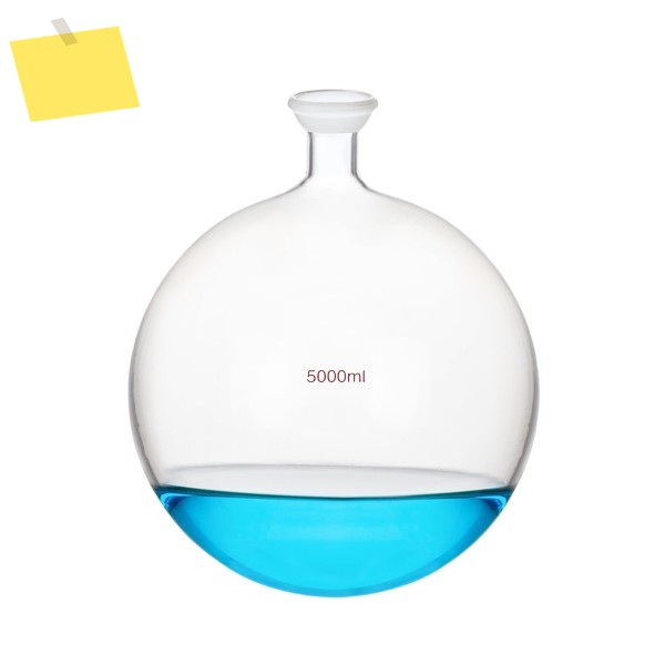 구형 조인트 유리 플라스크 3520 소켓, 5000ml S35, 로타베이퍼 수용 병, 실험실 화학 5 리터 제품 이미지