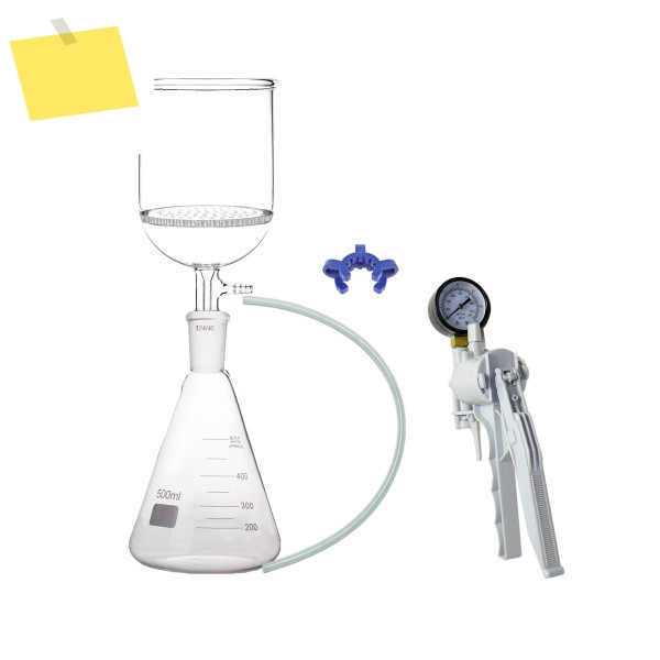 2440 흡입 여과 유닛, 90mm 모공 플레이트 부흐너 깔때기, 1L 플라스크 및 진공 펌프, 500ml 제품 이미지