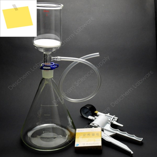 2000ml, 흡입 여과 키트, 350ml 70mm 부 흐너 깔때기, 2L 플라스크 및 진공 펌프 제품 이미지