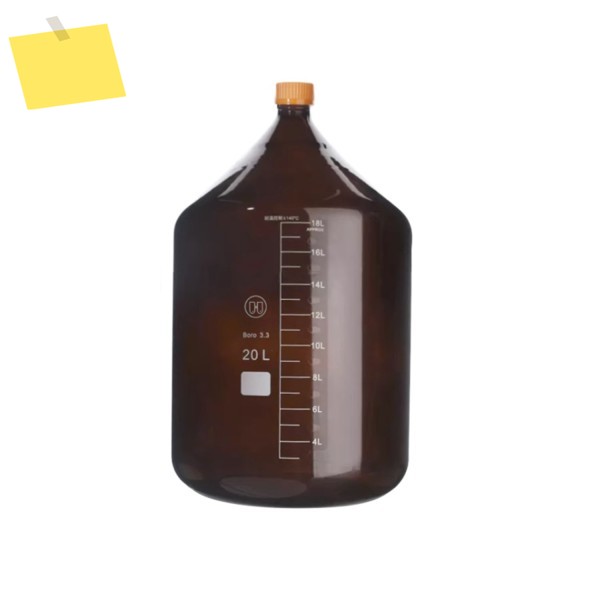 실험실 유리 앰버 시약병 스크류 캡, 다크 브라운 플라스크, 20 L 베셀 제품 이미지