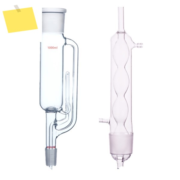 1000ml 2440 Glass soxhlet Extractor 본체 및 Allihn condenser 제품 이미지