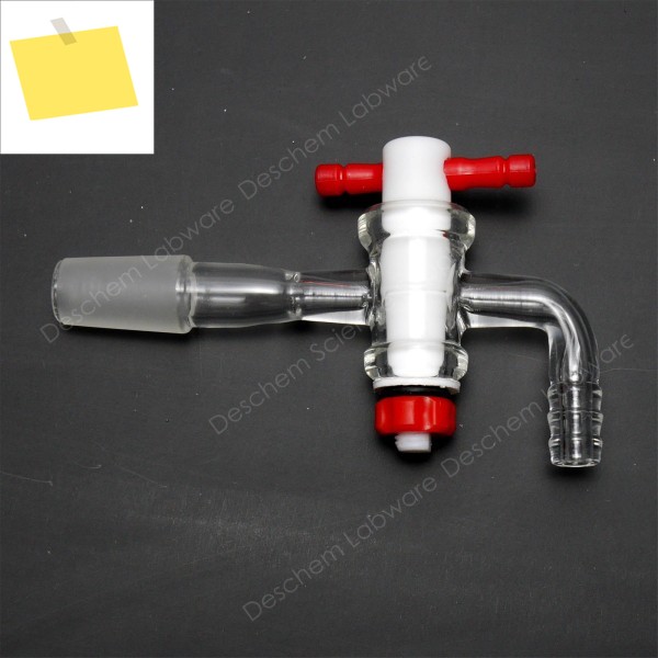 1423, 유리 진공 어댑터, 실험실 PTFE 스톱콕, 10mm 벤트 호스 연결 제품 이미지