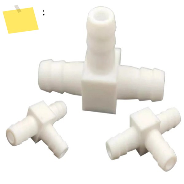 WESTCREEK 내열성 PTFE 티 조인트, 폴리테프 바브 피팅, 3 웨이 파고다 커넥터, 산 및 알칼리 T 12mm 제품 이미지