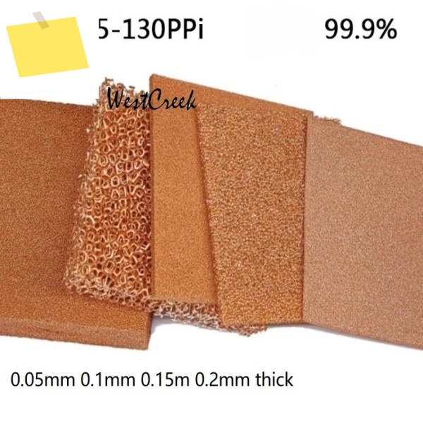 WESTCREEK 구리 폼 다공성 금속 네트워크, 전극 촉매 화학 캐리어, 전해 0.05mm 제품 이미지