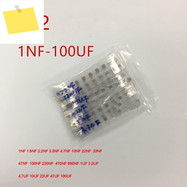 캐패시터 세트 1812 1NF-100UF 어소트먼트 팩, 20 값 5pc, 100pc 제품 이미지