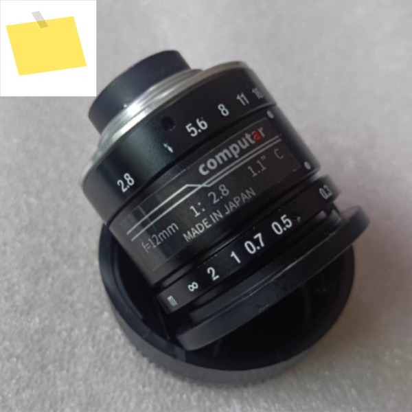중고 산업용 렌즈 V1228-MPY f=12mm 1:2.8 1.1 C 대형 타겟 표면 1인치 테스트 완료 및 신속하게 제품 이미지