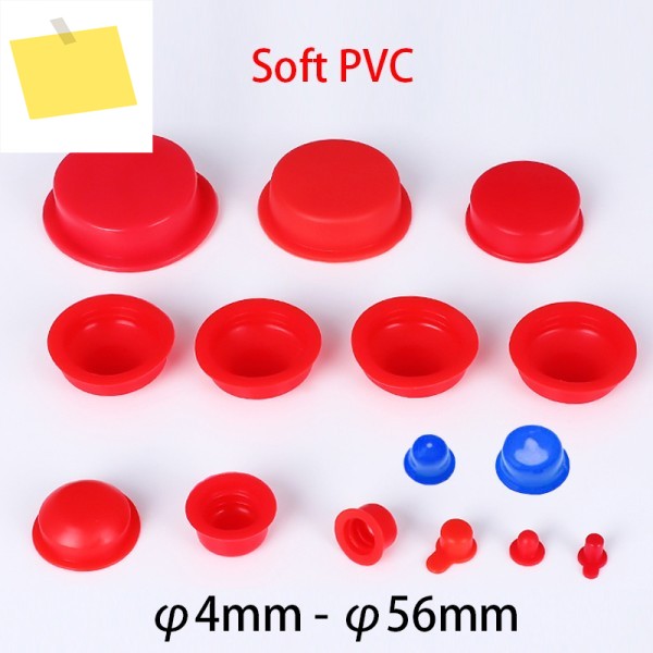 4mm4.5mm5mm6mm6.5mm7mm8mm9mm10mm 보어 구멍, 빨간색 소프트 PVC 고무 절연 방진 밸브 실린더 커버 엔드 캡 플러그 제품 이미지