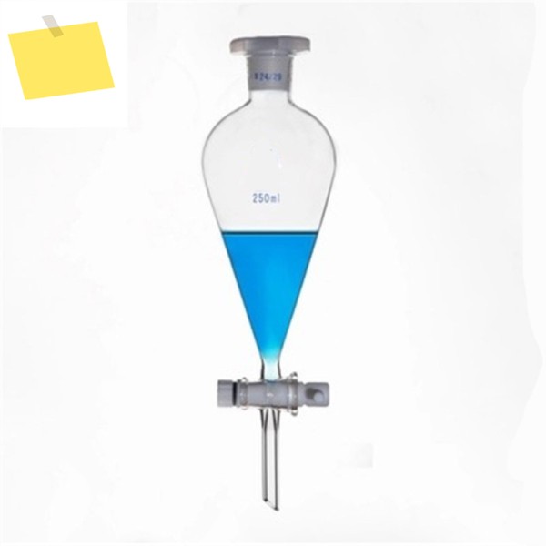 250ml 2429 접지 조인트 배럴형 실험실 분리 깔때기스톱콕 포함 제품 이미지