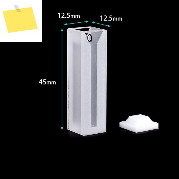 1mm-4mm 내부 폭 마이크로 쿼츠 큐벳 뚜껑 포함 용량 0.35-1.4ml 산 및 알칼리 저항성 제품 이미지