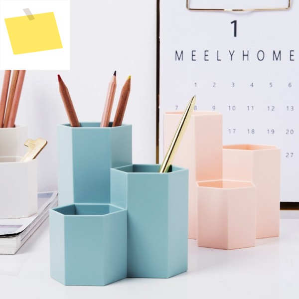 Novelty Hexagon Pencil Holder Desk Storage Box Organizer Business Stationery Office School Gift 제품 이미지
