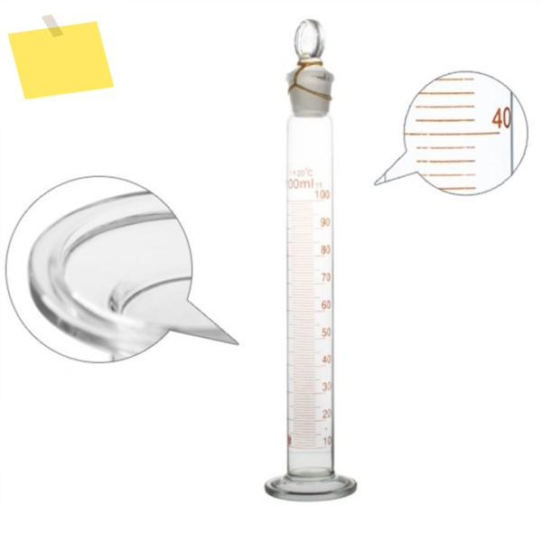 스토퍼와 스케일이 있는 고품질 100ml 실험실 측정 실린더 높은 붕규산 3.3 유리 컵 용품 제품 이미지