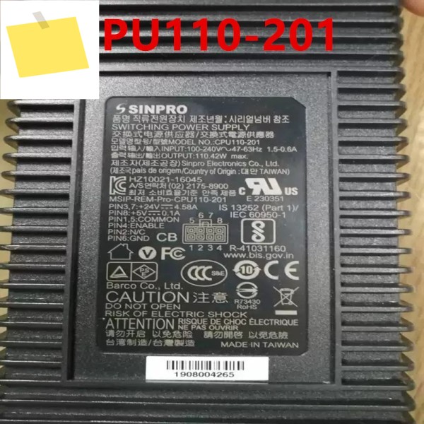 Sinpro 24V4.58A 5V0.1A CPU110-201 용 90% 새 액세서리 제품 이미지