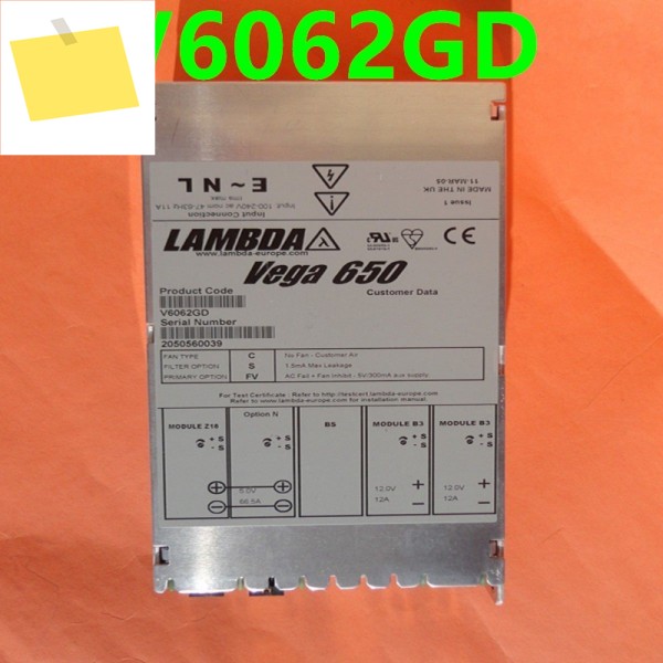 TDK-LAMBDA VEGA 650 V6062GD V6G09FF K60005B V606X1J용 원래 전원 공급 장치 분해 새것처럼 작동 제품 이미지