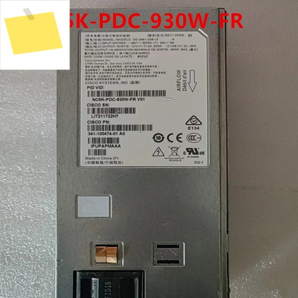 CISCO DC 966W NC5K-PDC-930W-FR DD-2961-2SB-LF 341-100474-01용 거의 새 전원 공급 장치 제품 이미지