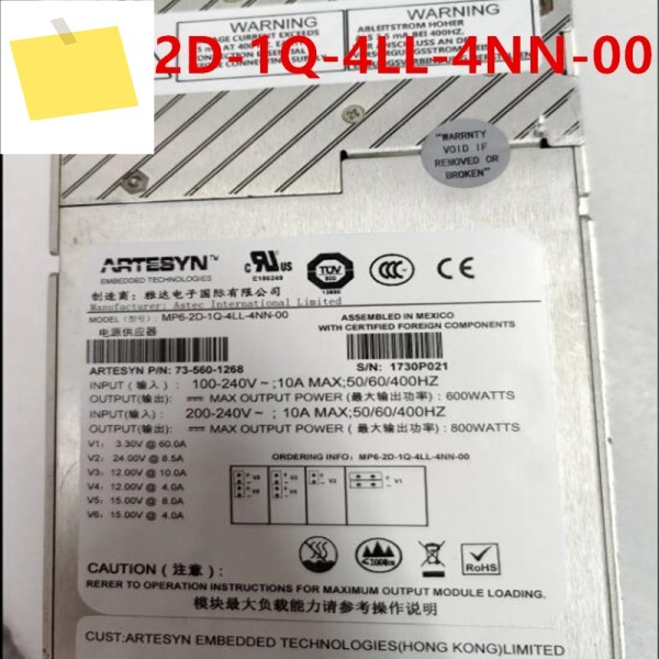 Artesyn 800W MP6-2D-1Q-4LL-4NN-00 73-560-1268 1158W 용 1PCS 90% 새 원본 전원 공급 장치 제품 이미지