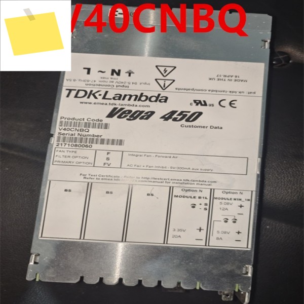 분해된 TDK-LAMBDA Vega 450 전원 공급 장치 V4G010G V40CNBQ K40153A 새것처럼 작동 제품 이미지