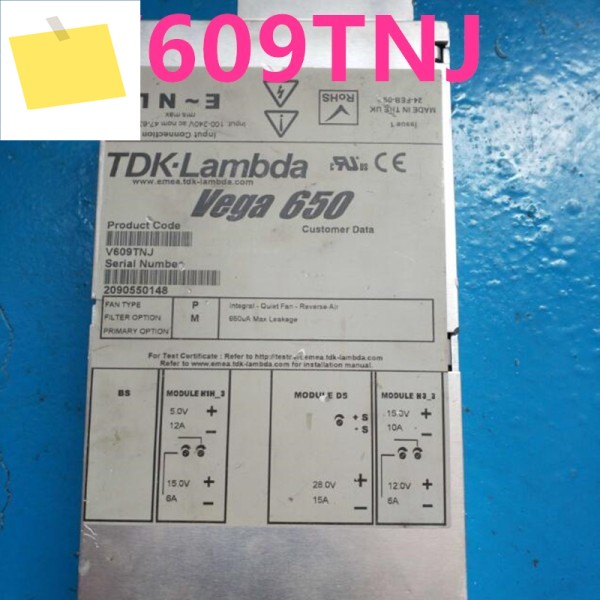 TDK-LAMBDA Vega 650 V605LKLA V603RMB V609TNJ 90% 새 전원 공급 장치 제품 이미지