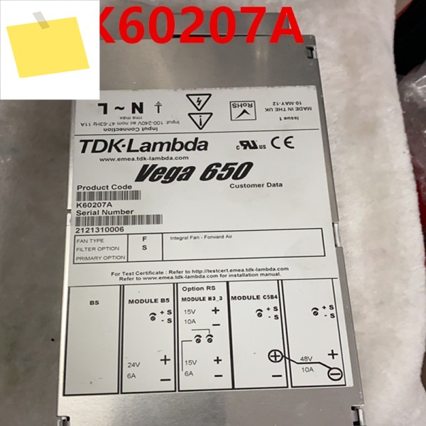 TDK-LAMBDA Vega 650 K60207A용 원래 전원 공급 장치 분해 제품 이미지