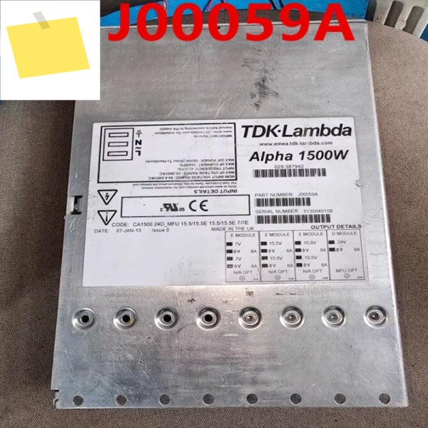 1PCS TDK-LAMBDA AIPHA 1500W J00059A용 90% 새 전원 공급 장치 새것처럼 작동합니다. 제품 이미지