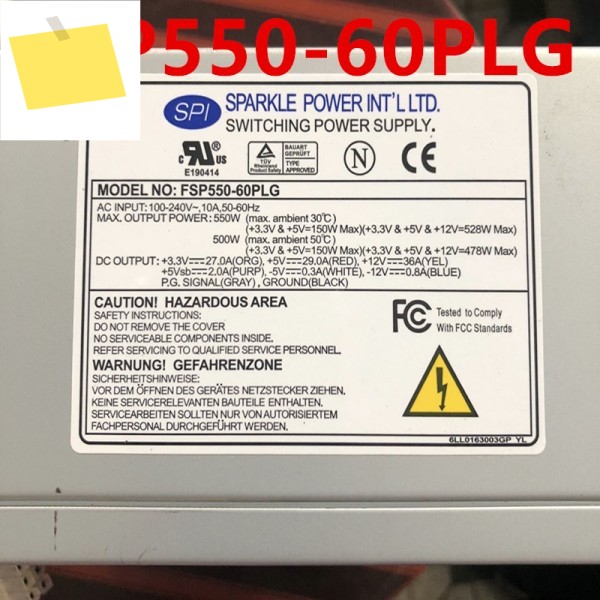 FSP 550W FSP550-60PLG용 새 원본 전원 공급 장치 1개 제품 이미지
