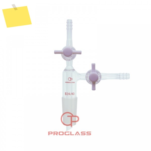 실험실 어댑터, 삼방향, PTFE 스톱콕, 인렛 튜브 포함 제품 이미지
