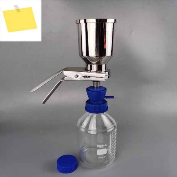 실험실 스테인레스 스틸 304 여과 장치, 300mL 컵 + GL45 유리병 제품 이미지