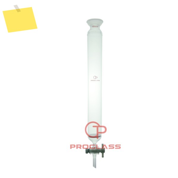 실험실 컬럼, 크로마토그래피, 구형 조인트, PTFE 스톱콕, 프리트 디스크 포함, 3520, 40mm ID 제품 이미지