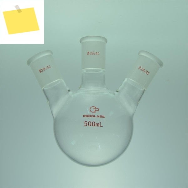 2942 손 블로잉 플라스크, 3 목 둥근 바닥 500mL 제품 이미지