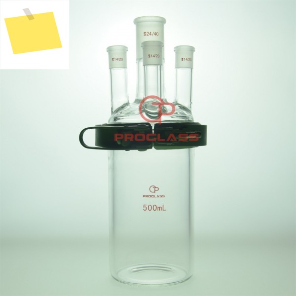 분리형 플라스크, 간편한 개방 PTFE 클램프, 형 조인트, 4 넥, 500mL 제품 이미지